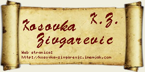 Kosovka Zivgarević vizit kartica